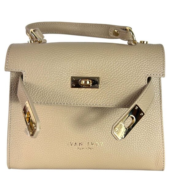 Naya Taupe Italian Leather Handbag for Women – Luxury Designer Shoulder - Picture 7 of 9